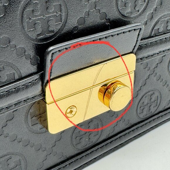 TORY BURCH T monogram leather convertible crossbody bag -BLACK (Has scratch) - Picture 16 of 16